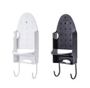 Ironing board holder - Hanging system for your ironing board AND iron - simple ironing board holder - black - plastic - Ironing board holder - Wall-mounted ironing board holder