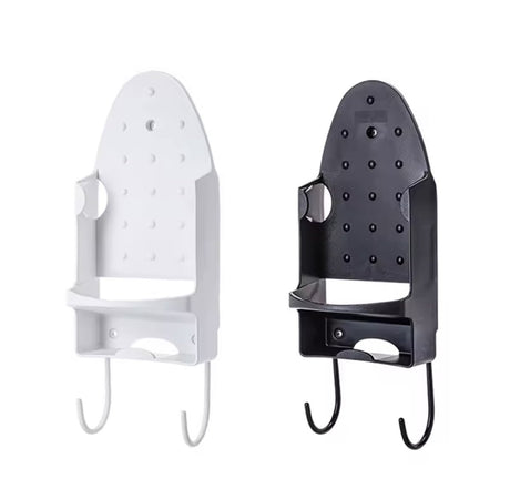 Ironing board holder - Hanging system for your ironing board AND iron - simple ironing board holder - black - plastic - Ironing board holder - Wall-mounted ironing board holder