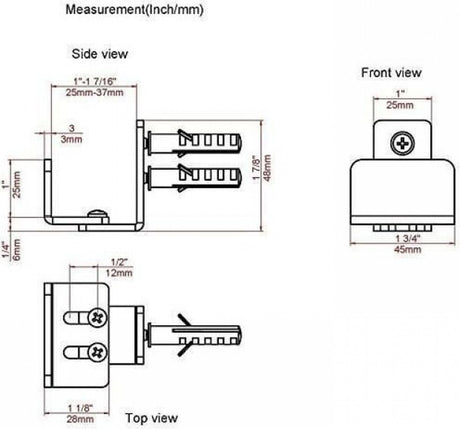 Floor guide - Wall guide - Door guide - Door guide - Steel - Black - Wall mounting - for sliding doors, shed doors