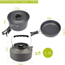 Cookware - 9-piece - for camping, outdoor, hiking, picnic, BBQ, foldable camping pans - safe and BPA - Suitable for 2-3 people camping pan set