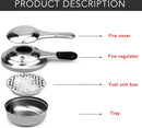 2pcs Portable Stainless Steel Alcohol Stove, Detachable Fondue Alcohol Burner, Gummy Alcohol Burner for Outdoor Camping, Environmentally Friendly