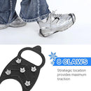 1 pair - Anti-slip spikes for under shoes - Size 41-46 - anti-slip gripper spikes claw - Snow shoes - black - Silicone