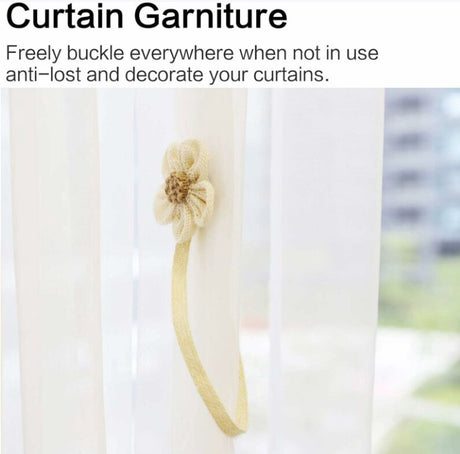 Curtain Holder - 2 Pieces - Curtain Tie Back - Curtain Tie Rope - Magnetic Curtain Cord - Beige - 40 cm