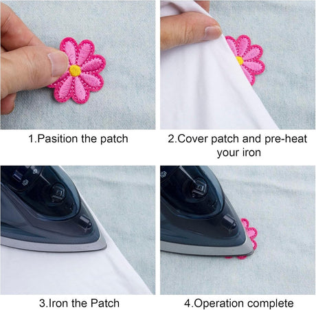 14 Pieces Iron-On Patches - Iron-On Embroidered Patches - Embellishment For Clothes - Clothing Patches - DIY Accessories - Cute Sewing Appliques - Sew On Embroidered Applique Sewing Patches - For Jackets, Hats, Backpacks, Jeans - 4*4cm