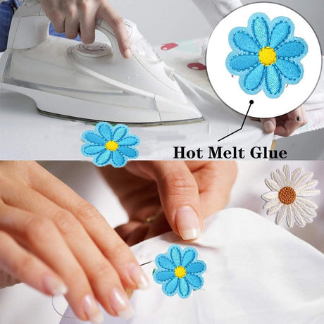 14 Pieces Iron-On Patches - Iron-On Embroidered Patches - Embellishment For Clothes - Clothing Patches - DIY Accessories - Cute Sewing Appliques - Sew On Embroidered Applique Sewing Patches - For Jackets, Hats, Backpacks, Jeans - 4*4cm
