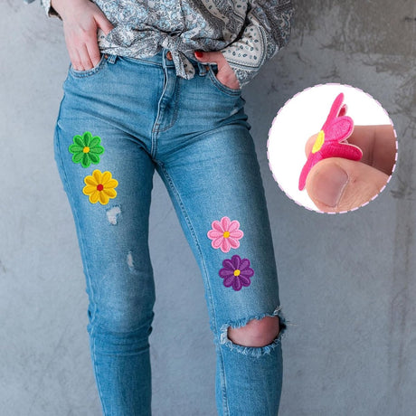 14 Pieces Iron-On Patches - Iron-On Embroidered Patches - Embellishment For Clothes - Clothing Patches - DIY Accessories - Cute Sewing Appliques - Sew On Embroidered Applique Sewing Patches - For Jackets, Hats, Backpacks, Jeans - 4*4cm