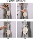 Curtain Holder - 2 Pieces - Curtain Tie Back - Curtain Tie Rope - Curtain Tie Back Hook - Curtain Ties - Beige - 116 cm Long