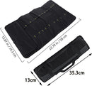 Knife Set Storage Bag - Professional Chef's Cutlery Bag - Chef's Knife Bag For up to 22 Knives - Black - Kitchen Set - Chef's Knife Roll - Chef's Knife Roll Bag - Travel Tool Roll Pouch Storage - 35.5*58 cm - Knives not included