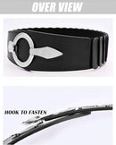 Wide Women's Belt - Women's Belt - Waistband - Belt - Elastic Cinch Belt - Black - Leather - Double Ring Buckle - Dress Accessory - Fashion Crochet Belt - Length: 80-95 cm, Width: 6 cm - for dresses coats