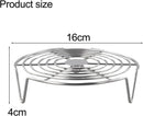 Oven Rack - Steam Rack - Stainless Steel - Microwave Rack - Round - Grill Cooling Rack - Multifunctional Cooking Steam Stand - Microwave Rack Round - Oven Rack - Universal - Suitable for cooking, baking and roasting - 16cm - Silver
