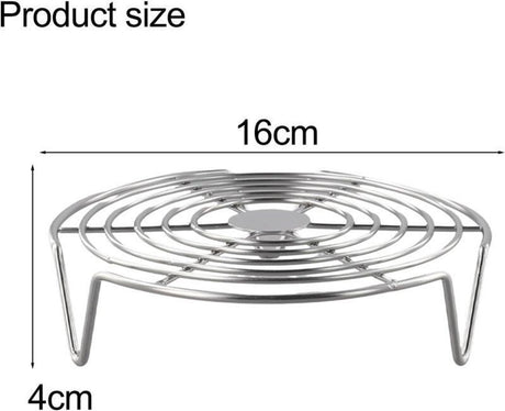 Oven Rack - Steam Rack - Stainless Steel - Microwave Rack - Round - Grill Cooling Rack - Multifunctional Cooking Steam Stand - Microwave Rack Round - Oven Rack - Universal - Suitable for cooking, baking and roasting - 16cm - Silver