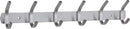 Wardrobe hooks - 6 hooks Stainless steel - Hook strip - Clothes hooks - For wall, wardrobe rail, wall wardrobe for bedroom, bathroom, kitchen - Silver - Coat hooks - 40.5 cm