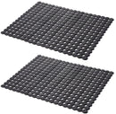 Sink mat - 2 pieces - 30x40cm - Sink insert - Rectangular - Dot design - Sink protection - Black - PVC - Sink mat - Sink mat - Washbasin mat