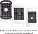Sink mat - 2 pieces - 30x40cm - Sink insert - Rectangular - Dot design - Sink protection - Black - PVC - Sink mat - Sink mat - Washbasin mat