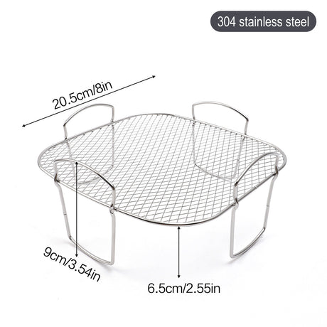 Square air fryer rack - Air fryer baking pan - Air fryer accessories - Stainless steel - 20 cm