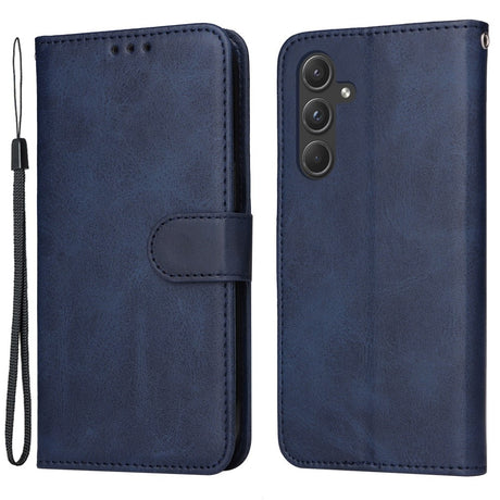 SKALO Samsung A55 5G Wallet Case Compatible with Samsung PU Leather Cover Blue