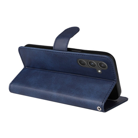 SKALO Samsung A55 5G Wallet Case Compatible with Samsung PU Leather Cover Blue