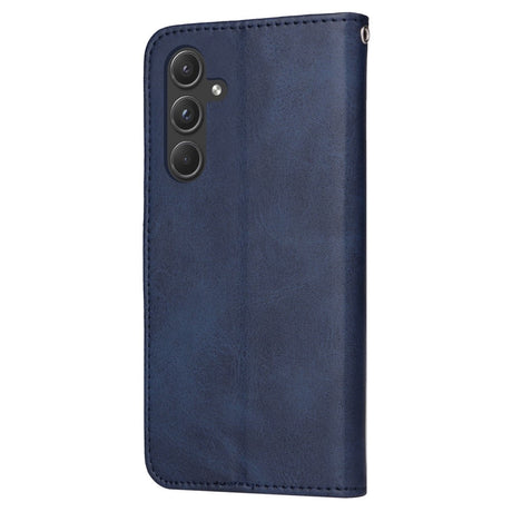 SKALO Samsung A55 5G Wallet Case Compatible with Samsung PU Leather Cover Blue