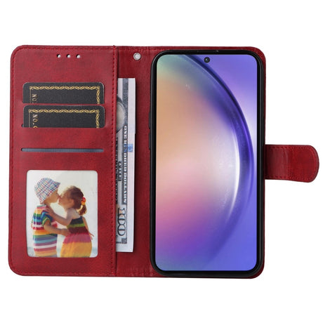 Samsung A55 5G PU Leather Wallet Case Compatible with Samsung, Red