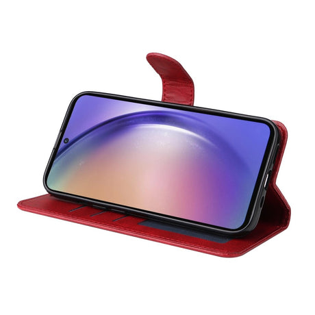 Samsung A55 5G PU Leather Wallet Case Compatible with Samsung, Red