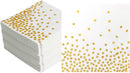 Gold Napkins, 100-Pack White and Gold Napkins, Paper Napkins