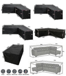 L-Shape All-Weather Waterproof Corner Sofa Cover Outdoor Patio Furniture Protector 300x300x98cm 12 Sizes Dust Cover Garden Compatible with Rattan