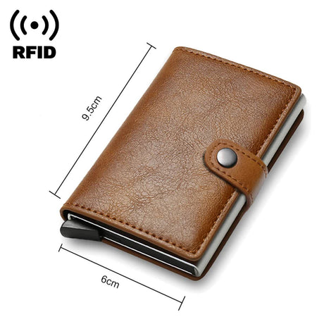 Carbon Fiber Credit Card Holder RFID Slim Wallet Compatible with Samsung Minimalist Thin Pop Up Metal Wallet Small Black Bronze