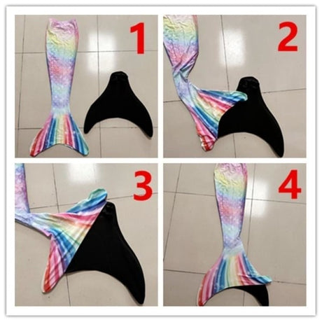 Mermaid Swimsuit Monofin Compatible with Kids Size L 7-9 Years Pack C