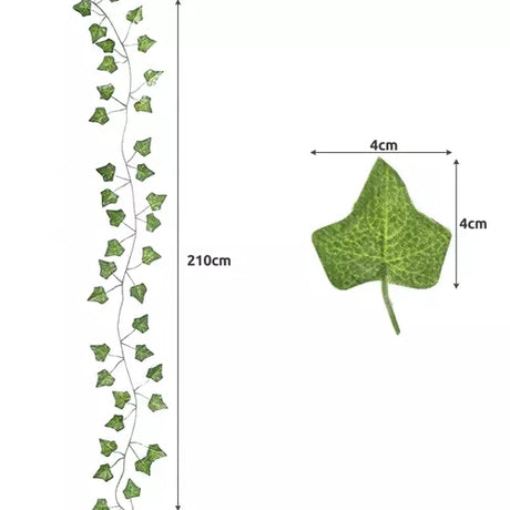 Green Ivy Garland - 2m Long Leaf Garland 25 Meters Compatible with Decorating