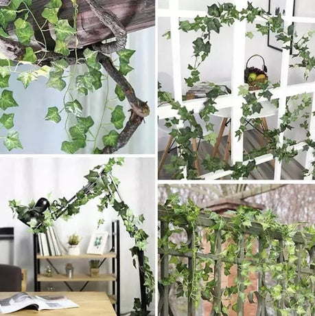 Green Ivy Garland - 2m Long Leaf Garland 25 Meters Compatible with Decorating