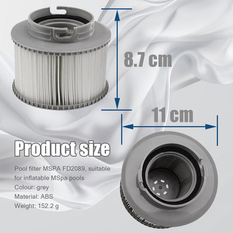 MSpa Inflatable Pool Filters 4-Pack Compatible with MSpa Pools