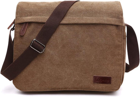 Canvas Shoulder Bag for Men Laptop School Bag