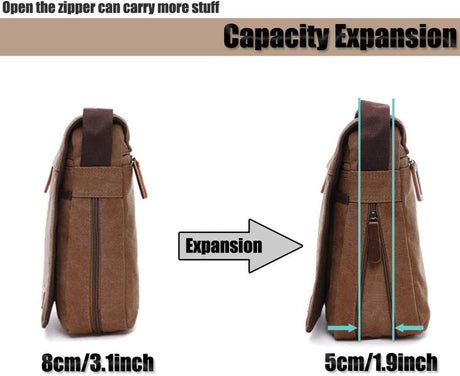 Canvas Shoulder Bag for Men Laptop School Bag