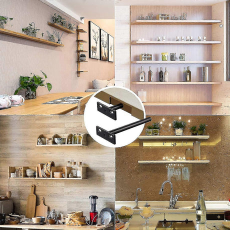 Heavy Duty Invisible Floating Shelf Bracket 4 pcs, Metal Hidden Bracket Compatible with Wood