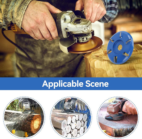 Chainsaw Wood Router, 6 Teeth Stump Grinder Angle Grinder for Wood Milling