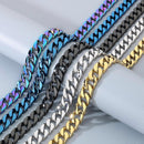 Cuban Link Chain Necklace for Men 50cm 316L Stainless Steel 15mm Width Multicolor