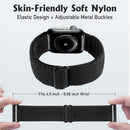 Apple Watch Stretch Band Compatible with Apple Watch 45mm 44mm 42mm Adjustable Sport Bracelet for Men and Women Black