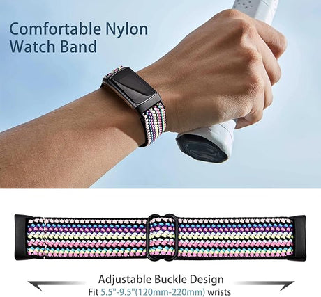 Elastic Wristbands Compatible with Fitbit Charge 5 and Fitbit Charge 6, Adjustable Breathable Bracelet for Men and Women, 3-Pack