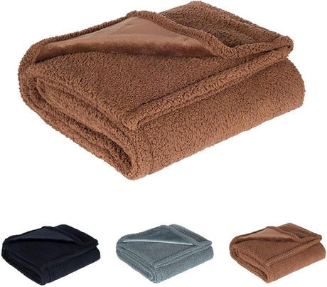 Waterproof Blanket Leak Proof Pet Sofa Bed Couch Compatible with Dog and Cat Brown 145x165cm