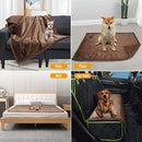 Waterproof Blanket Leak Proof Pet Sofa Bed Couch Compatible with Dog and Cat Brown 145x165cm