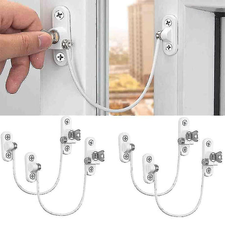Window Lock Childproof 4 pcs White Compatible with Various Brands