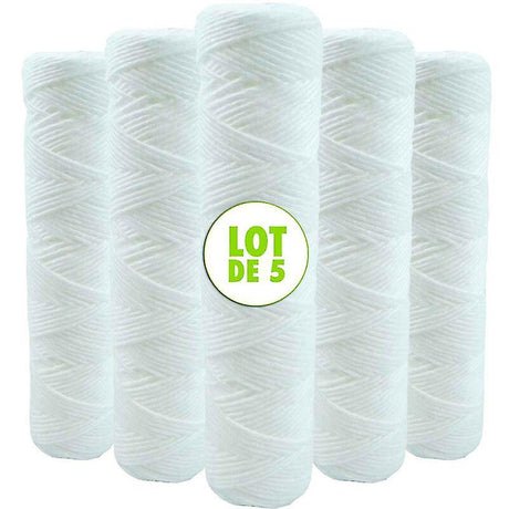 Anti-Sediment Water Filter Cartridges Set of 5, 10 Inch 254 mm 5 Microns, Compatible with 10 Inch Filters