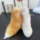 Raccoon Tail Keychain Artificial Soft Fur Pendant Backpack Bag Decorative Ornament Key Ring
