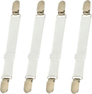 Mattress Sheet Clips 4-Pack Adjustable Elastic Fasteners Holders for Secure Bedding Fit