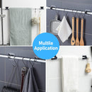 Self-Adhesive Curtain Rod Holders 6 pcs, Nail-Free Adjustable Brackets, Wall Mounts, Black