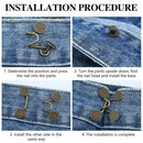 Jeans Waist Adjustment Set Removable No Stitch Buckle for Jeans Waist Tightening
