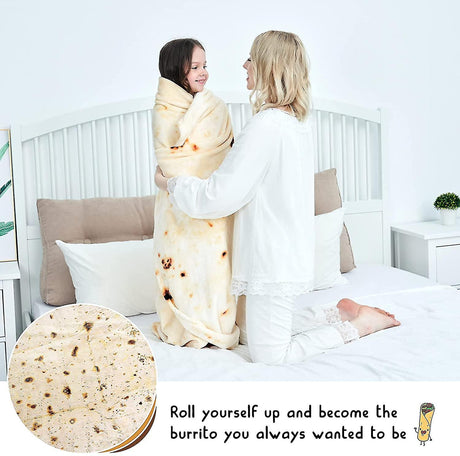 Burrito Blanket Giant Flour Tortilla Double Sided Blanket