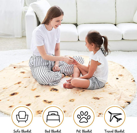 Burrito Blanket Giant Flour Tortilla Double Sided Blanket