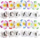 24pcs Plumeria Flower Hair Clips for Women and Girls, Hawaiian Hibiscus Barrettes, Beach Wedding Party