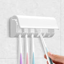 Self-Adhesive Wall-Mounted Toothbrush Holder with 6 Compartments